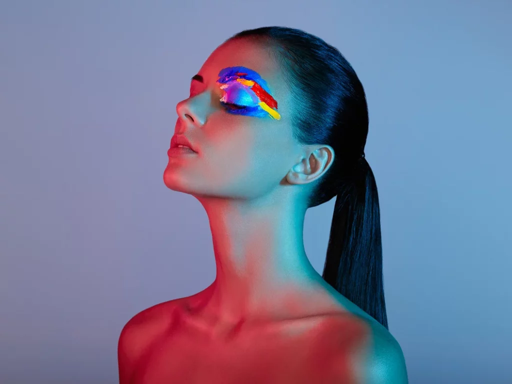 Fashion Model Woman With Colored Face Painted 2023 11 27 05 14 14 Utc 1024x768
